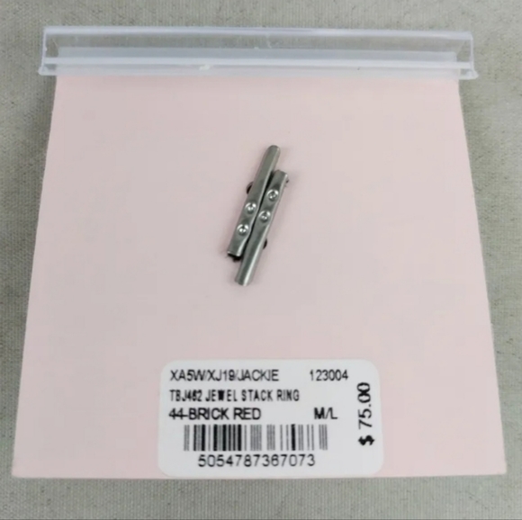 NEW TED BAKER LONDON ROSE GOLD-TONED COSTUME RING SZ 7.00 BRICK RED - Picture 4 of 4